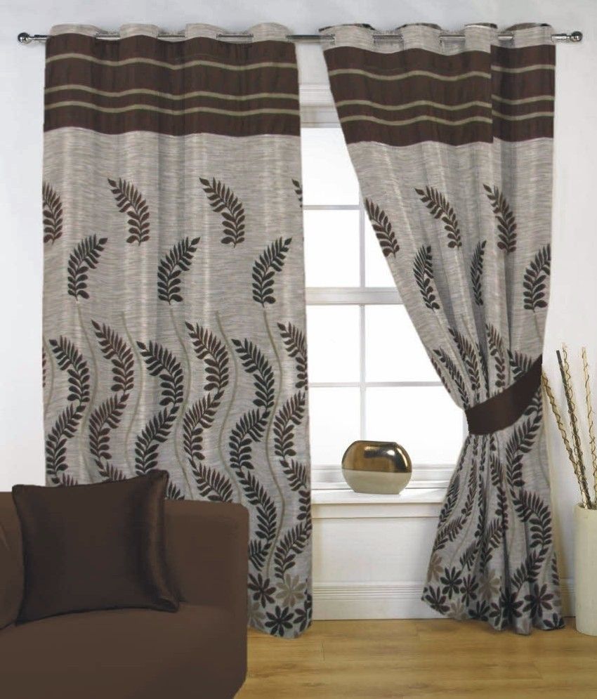 66% OFF on Fabutex Polyester Multicolor Solid Eyelet Curtain