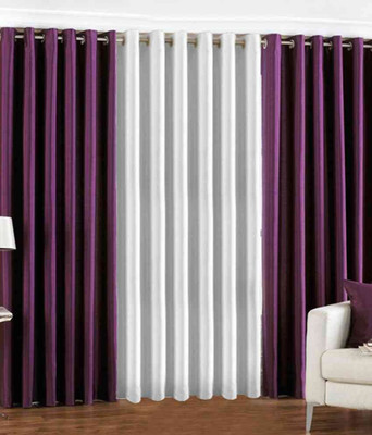 66% OFF on HomeZaara Polyester Purple, White Solid Eyelet Curtain 66% OFF on HomeZaara Polyester Purple, White Solid Eyelet Curtain