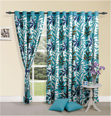 Swayam Cotton Multicolor Abstract Eyelet Curtain