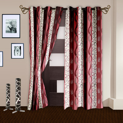 46% OFF on Story @ Home Polyester Purple Printed Eyelet Curtain