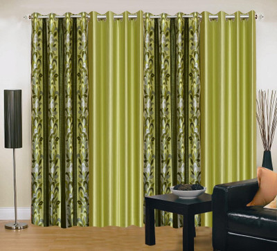 30% OFF on IWS Polyester Green Printed Eyelet Curtain
