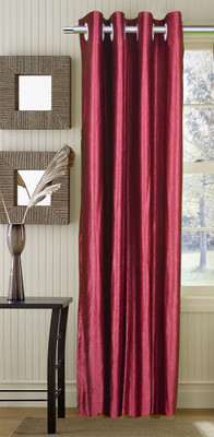 55% OFF on Trendy Home Polyester Maroon Solid Eyelet Curtain