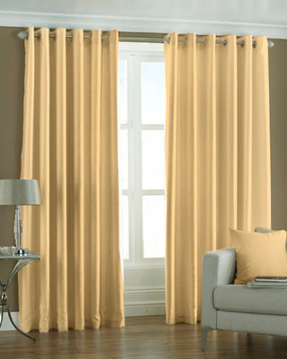 33% OFF on Pindia Polyester Beige Solid Eyelet Curtain