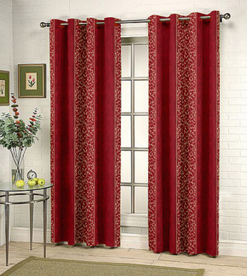 45% OFF on Handloom Factory Polycotton Maroon Floral Eyelet Curtain 45% OFF on Handloom Factory Polycotton Maroon Floral Eyelet Curtain