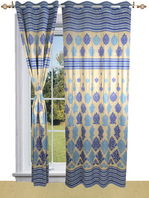 50% OFF on Shandar Polyester Blue Damask Eyelet Curtain