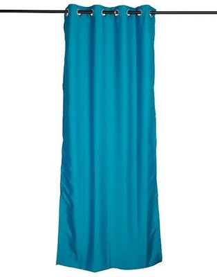 BlindsNcurtains Polyester Light Blue Floral Eyelet Curtain