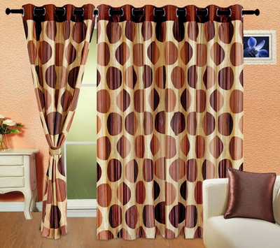 66% OFF on Cortina Polyester Brown Polka Eyelet Curtain 66% OFF on Cortina Polyester Brown Polka Eyelet Curtain