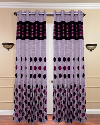 22% OFF on Fresh From Loom Polycotton Pink Self Design Eyelet Curtain