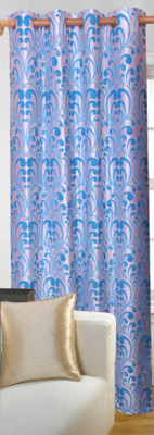 50% OFF on Vrinda Polyester Blue Printed Tab Top Curtain