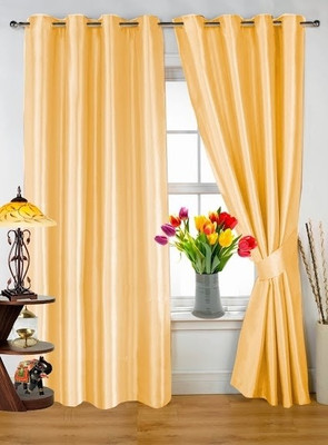 37% OFF on Dekor World Polyester Beige Floral Eyelet Curtain