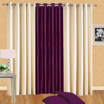 50% OFF on Handloomdaddy Polyester Beige, Purple Striped Eyelet Curtain 50% OFF on Handloomdaddy Polyester Beige, Purple Striped Eyelet Curtain