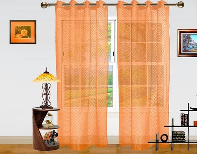 33% OFF on Dekor World Polyester Orange Geometric Eyelet Curtain 33% OFF on Dekor World Polyester Orange Geometric Eyelet Curtain