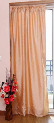 ZappyCart Polyester Peach Solid Eyelet Curtain