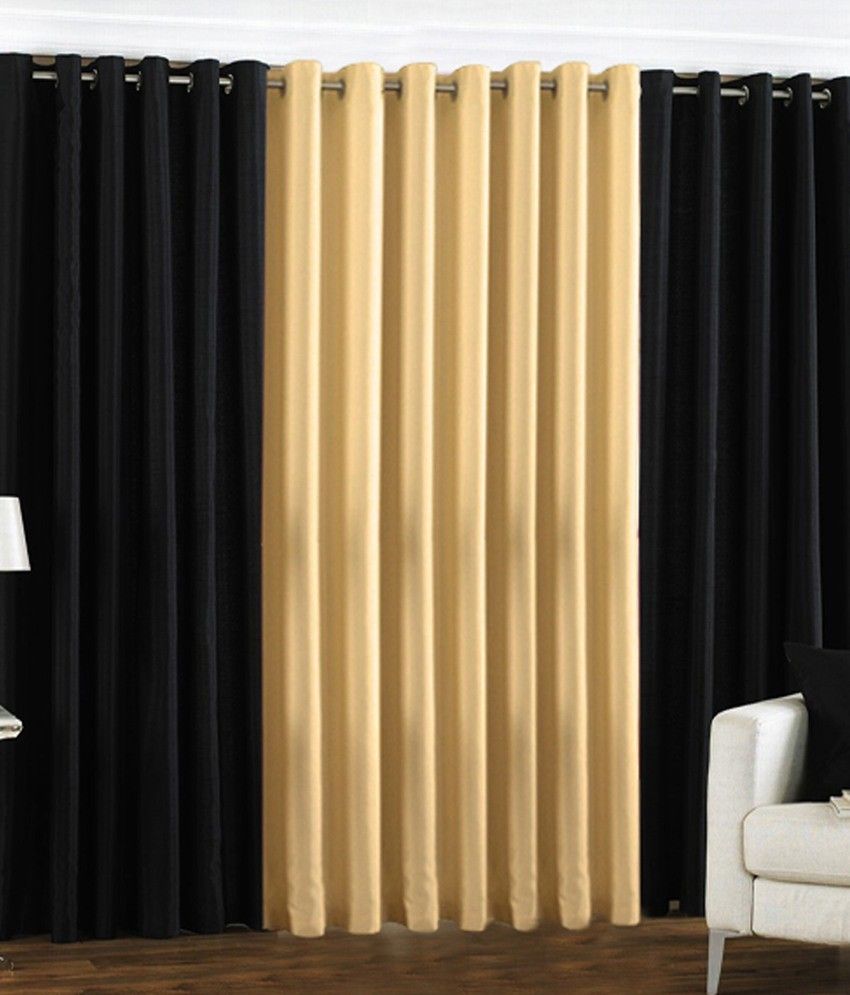 66% OFF on HomeZaara Polyester Black, Beige Solid Eyelet Curtain 66% OFF on HomeZaara Polyester Black, Beige Solid Eyelet Curtain