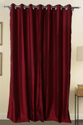 ZappyCart Polyester Red Solid Eyelet Curtain ZappyCart Polyester Red Solid Eyelet Curtain