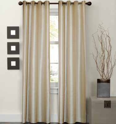 50% OFF on Aza Polyester Beige Floral Eyelet Curtain 50% OFF on Aza Polyester Beige Floral Eyelet Curtain