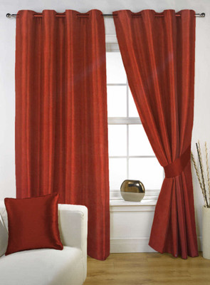 60% OFF on Kings Polycotton Orange Floral Eyelet Curtain