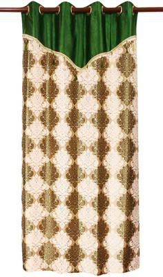 74% OFF on Zikrak Exim Polyester Green Geometric Eyelet Curtain