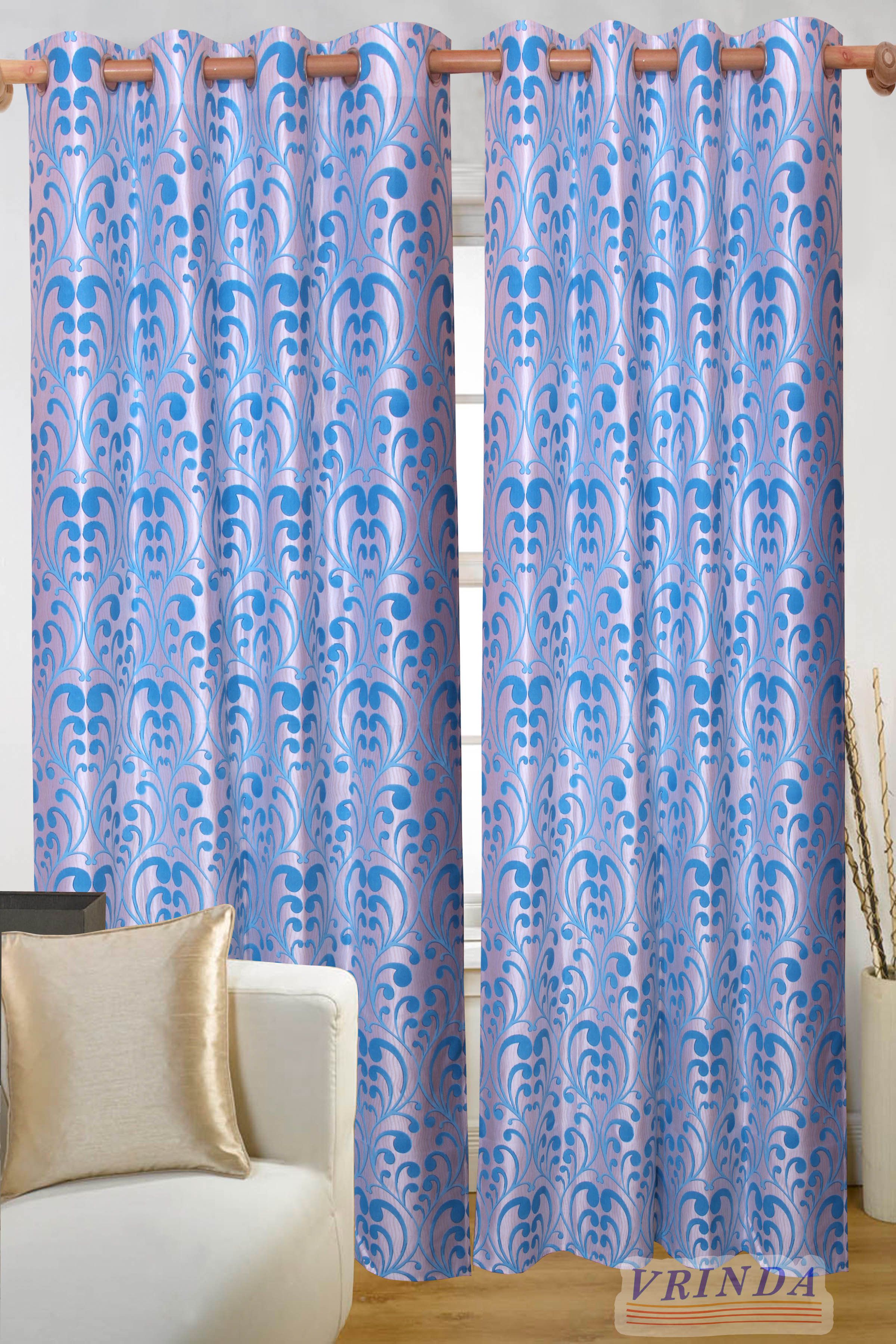 46% OFF on Vrinda Polycotton Multicolor Printed Eyelet Curtain
