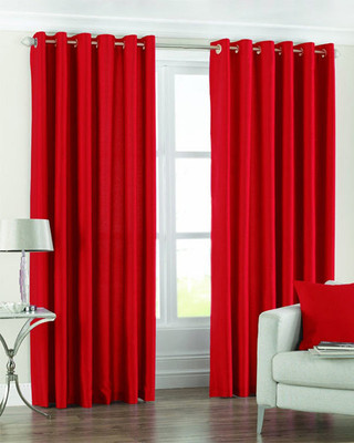 33% OFF on Pindia Polyester Red Solid Eyelet Curtain 33% OFF on Pindia Polyester Red Solid Eyelet Curtain