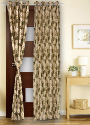 71% OFF on Dreams Polyester Green Printed Eyelet Curtain
