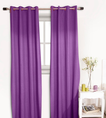 40% OFF on House This Cotton Purple Printed Eyelet Curtain