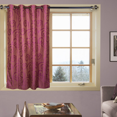 67% OFF on Kings Polycotton Purple Solid Tab Top Curtain