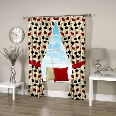 52% OFF on Threadmix Polyester Beige Floral Eyelet Curtain 52% OFF on Threadmix Polyester Beige Floral Eyelet Curtain