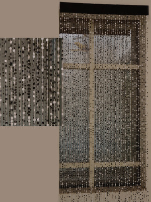 30% OFF on Aadyahome Cotton Black, White Floral Tab Top Curtain