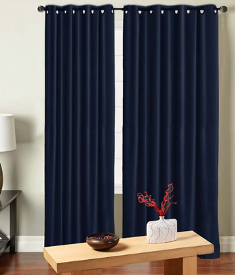 25% OFF on Saral Home Polyester Blue Solid Eyelet Curtain 25% OFF on Saral Home Polyester Blue Solid Eyelet Curtain
