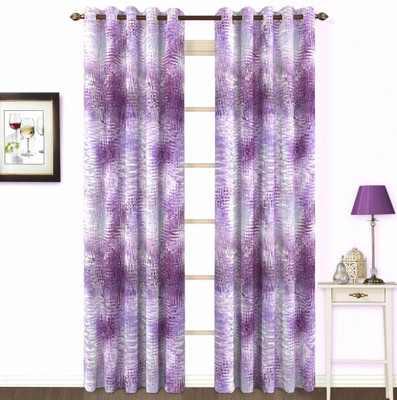 Skipper Polyester Purple Printed Eyelet Curtain