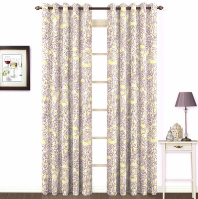 10% OFF on Skipper Polyester, Viscose, Blends Purple Paisley Eyelet Curtain