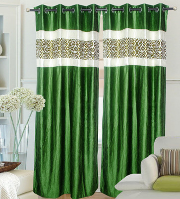 33% OFF on Hargunz Polyester Green Solid Eyelet Curtain 33% OFF on Hargunz Polyester Green Solid Eyelet Curtain