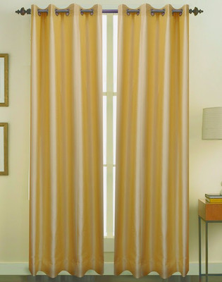 ZappyCart Polyester White Solid Eyelet Curtain