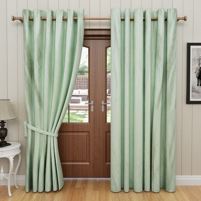 G M HomeFashion Polyester Multicolor Abstract Eyelet Curtain