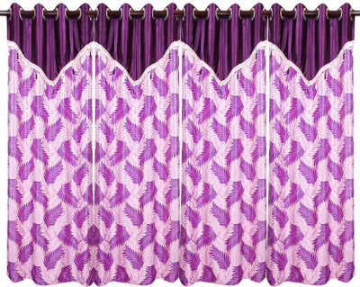 75% OFF on Zikrak Exim Polyester Purple Self Design Eyelet Curtain