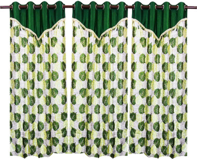 79% OFF on Zikrak Exim Polyester Green Damask Eyelet Curtain