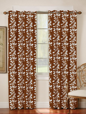 70% OFF on Mahamantra Polyester Brown Floral Eyelet Curtain 70% OFF on Mahamantra Polyester Brown Floral Eyelet Curtain