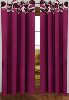 61% OFF on Homefab India Polyester Lavender Floral Eyelet Curtain