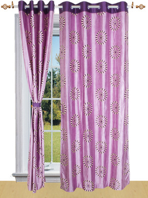 66% OFF on Shandar Polyester Purple Solid Eyelet Curtain
