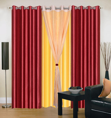 54% OFF on Hargunz Maroon, Yellow Solid Eyelet Curtain 54% OFF on Hargunz Maroon, Yellow Solid Eyelet Curtain