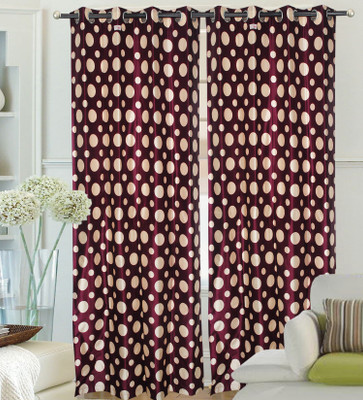 32% OFF on Hargunz Polyester Lavender Floral Eyelet Curtain