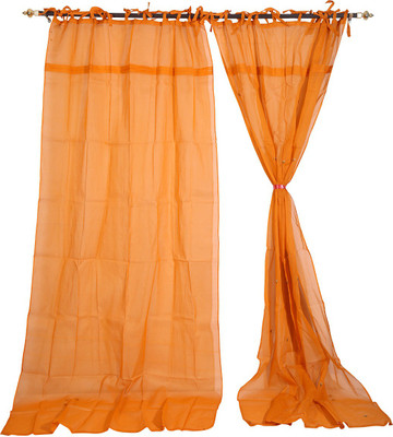55% OFF on Rajrang Cotton Orange Solid Eyelet Curtain