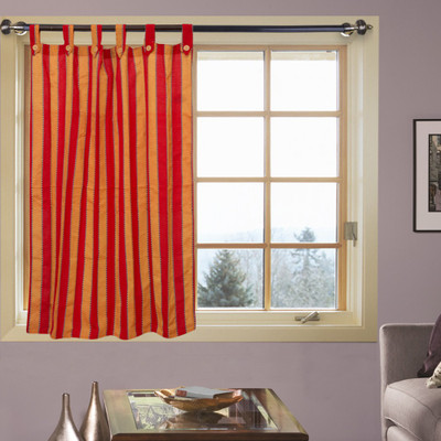 50% OFF on Kings Polyester Red Striped Eyelet Curtain 50% OFF on Kings Polyester Red Striped Eyelet Curtain