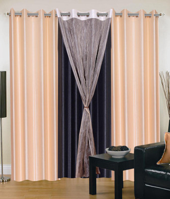 62% OFF on HomeZaara Polyester Multicolor Solid Eyelet Curtain