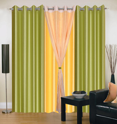 54% OFF on Hargunz Green, Yellow Floral Eyelet Curtain 54% OFF on Hargunz Green, Yellow Floral Eyelet Curtain