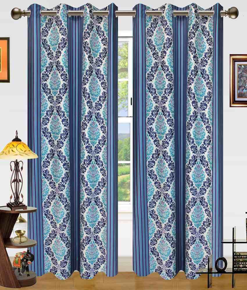 66% OFF on Home Beauty Polyester Blue Printed Eyelet Curtain 66% OFF on Home Beauty Polyester Blue Printed Eyelet Curtain