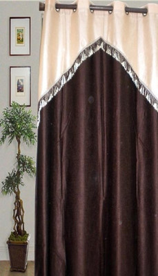 22% OFF on JBG Home Store Polyester Brown Abstract Eyelet Curtain