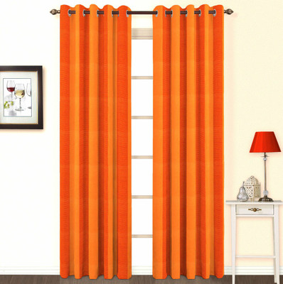 11% OFF on Skipper Cotton Orange Striped Eyelet Curtain 11% OFF on Skipper Cotton Orange Striped Eyelet Curtain