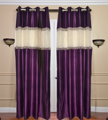 43% OFF on JBG Home Store Polyester Purple Solid Eyelet Curtain